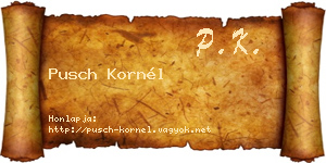 Pusch Kornél névjegykártya